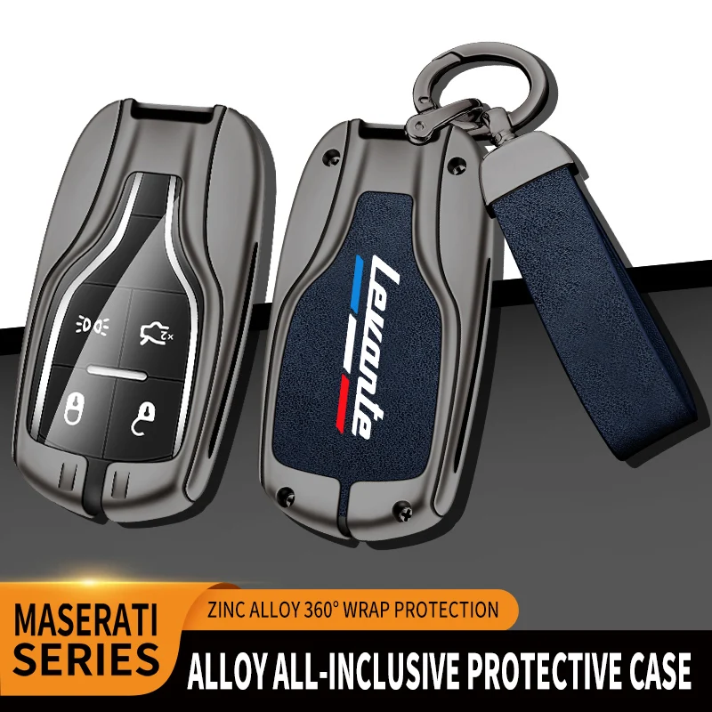 

Car Zinc Alloy Key Case Bag For Maserati Levante Ghibli MC20 Quattroporte GT GranCabrio Granturism Car Key Chain Metal Key Shell