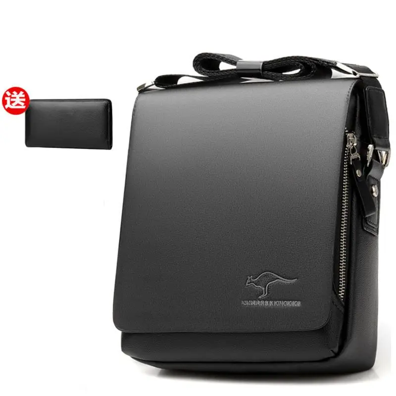 New Business Men's Shoulder Bag Genuine Leather Crossbody Bag Retro Hanging Bag PU Leather Large Capacity Fashion Crossbody Bag