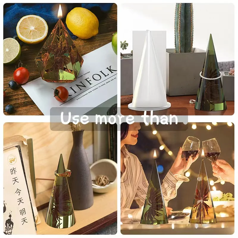 DIY Epoxy Resin Mold Cone Hexagonal Ring Storage Jewelry Decoration Silicone |
