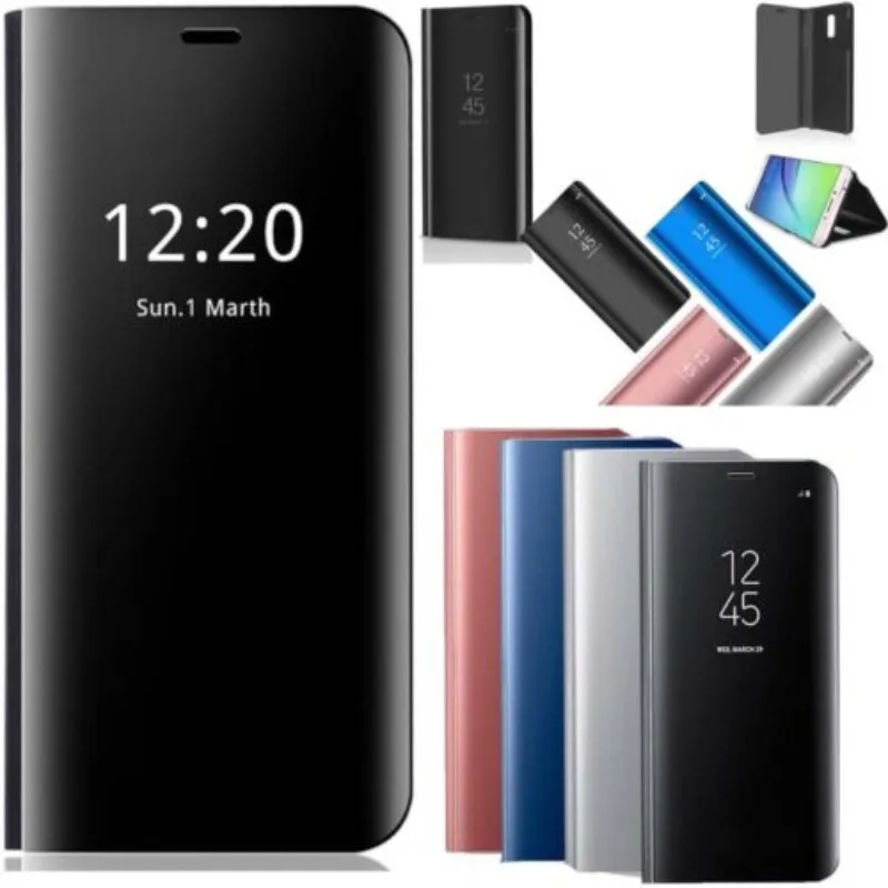 Зеркальный умный чехол для Samsung Galaxy S10 + Plus SM-G9730 G9750 Кожаный флип-чехол с чипом