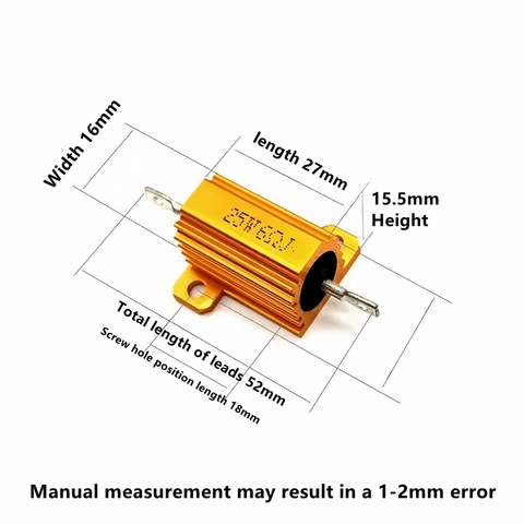 2 шт., RX24, 5 Вт, 10 Вт, 25 Вт, золотистая лампа, 0.1R 0.22R 0.33R 0.5R 0.68R 0.7R 1R 1.5R 2R 3.3R 8R 10R 12 15 47 60 75R 100 120R 200R 220 470 500R 680R 750 800R ohm 1K 10K мощность Ом