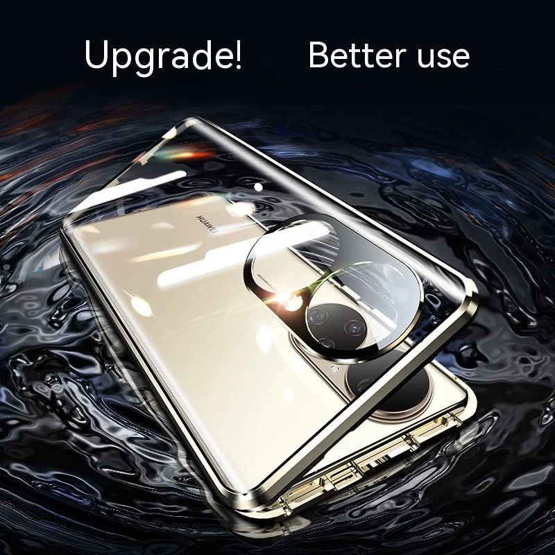 For Huawei Mate40 50 P50 pro Honor50 60 case NEW 360° Full Protection Metal alloy frame Magnetic Magsafe Adsorption Glass cover