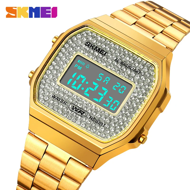 

Часы наручные SKMEI женские с кристаллическим циферблатом, модные брендовые цифровые спортивные
