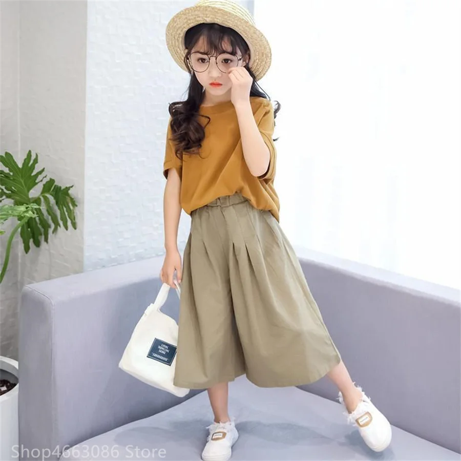 Детский спортивный костюм для девочек Повседневная футболка и штаны на возраст 6