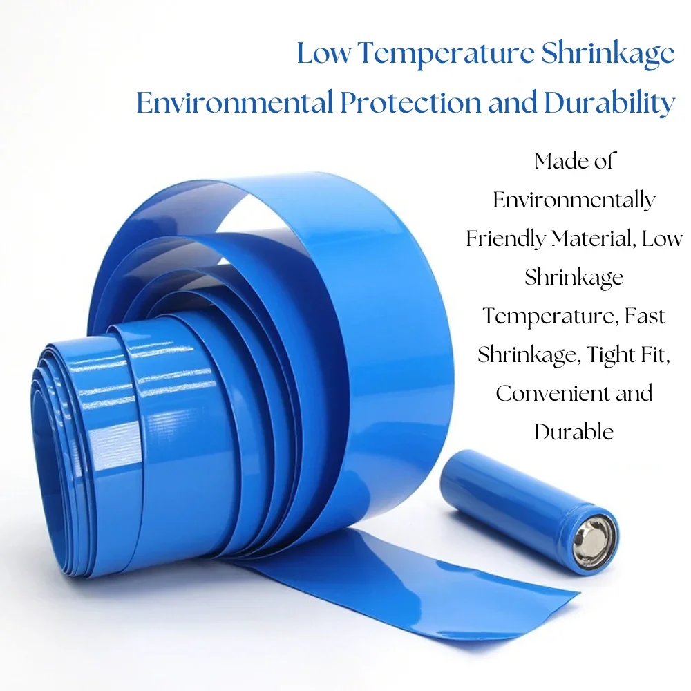 18650 Батарейный блок Lipo Синяя термоусадочная трубка из ПВХ ширина 103–400 мм.