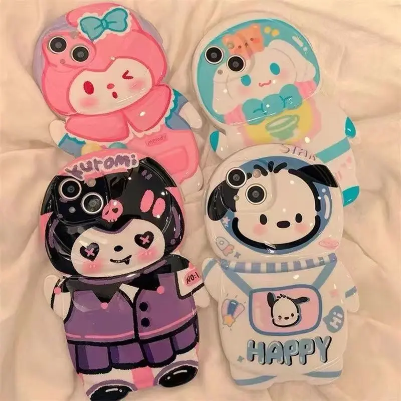 

Kawaii Sanrio Phone Cases Kuromi Accessories Cute Beauty Cartoon Anime Apply Iphone14Pro131211 Drop-Proof Toys for Girls Gift