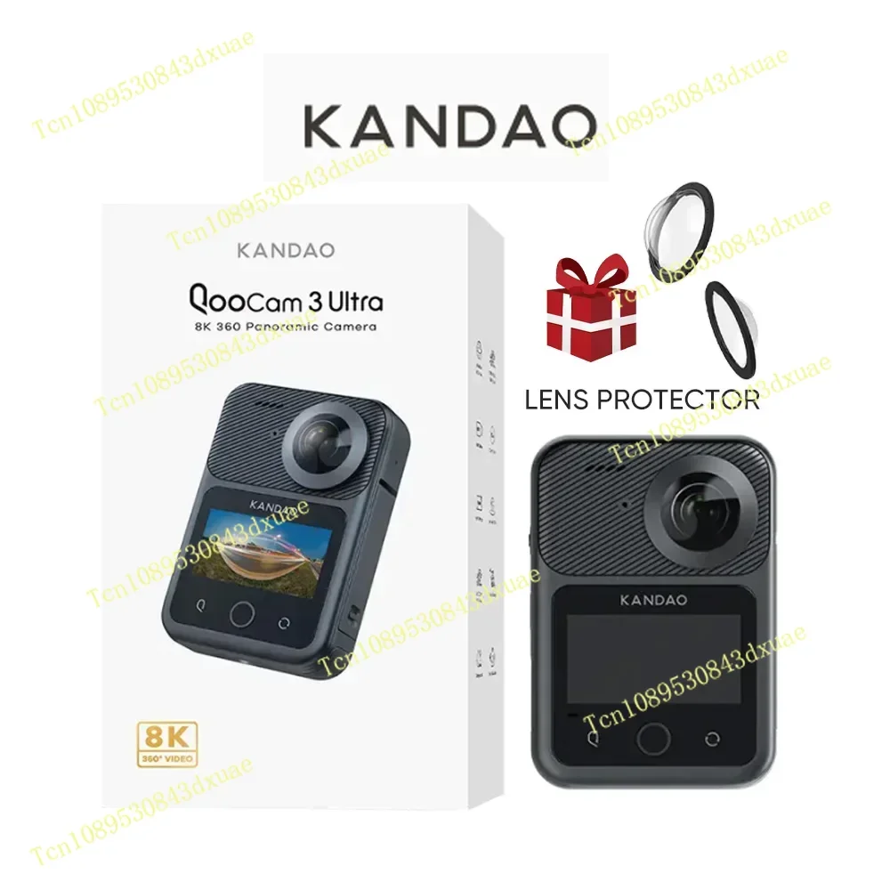 Фото Экшн-камера KanDao QooCam 3 360°, 8K, водонепроницаемая, спортивная, с двумя сенсорами 1/1.7 дюйма, фото 96 МП, HDR, быстрая диафрагма F1.6 №2