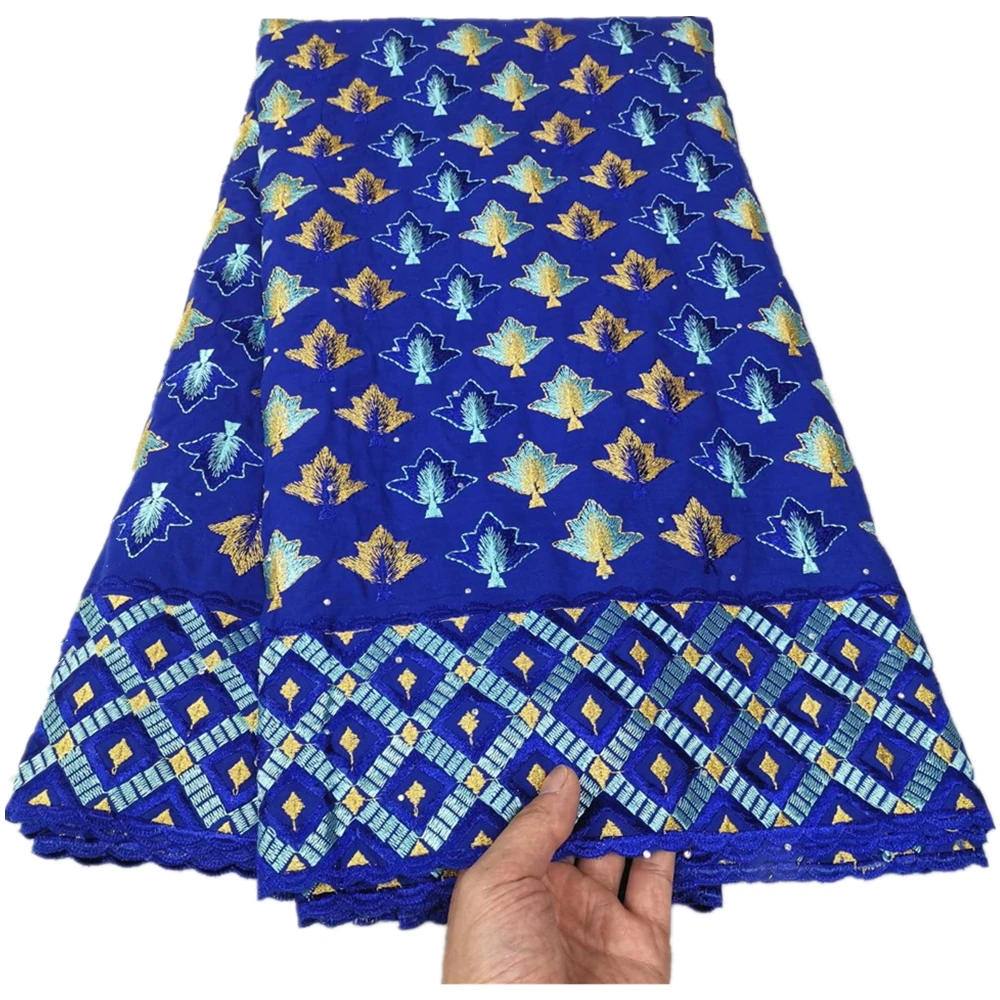 

Fashion Swiss Cotton Lace Fabric 2023 High Quality Nigerian Lace With Stones Dry Embroidery Lace African Material 5 Yards