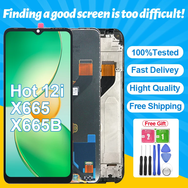 Горячая замена экрана 12i для Infinix X665 X665B ЖК-дисплей дигитайзер сенсорного Hot12i