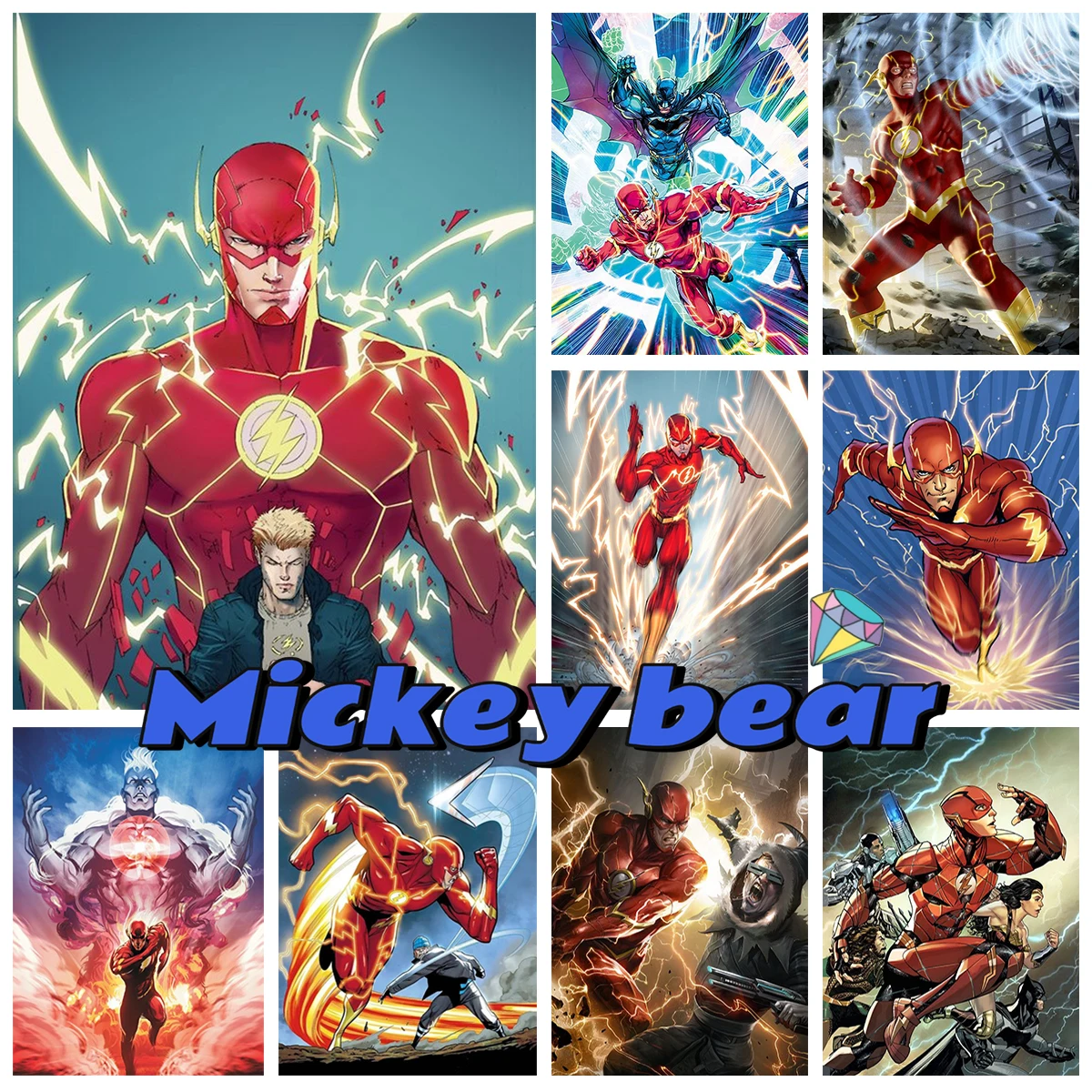 

The Flash 5D Diamond Embroidery DC Comic Full Square Drill Diamond Painting Rhinestone Cross Stitch Handicrafts House Decor Gift