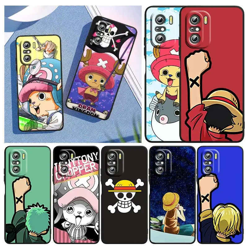 

Chopper Luffy One Piece For Xiaomi Redmi Note 10S 10 K50 K40 Gaming Pro 10 9AT 9A 9C 9T 8 7A 6A 5 4X Black Soft Phone Case