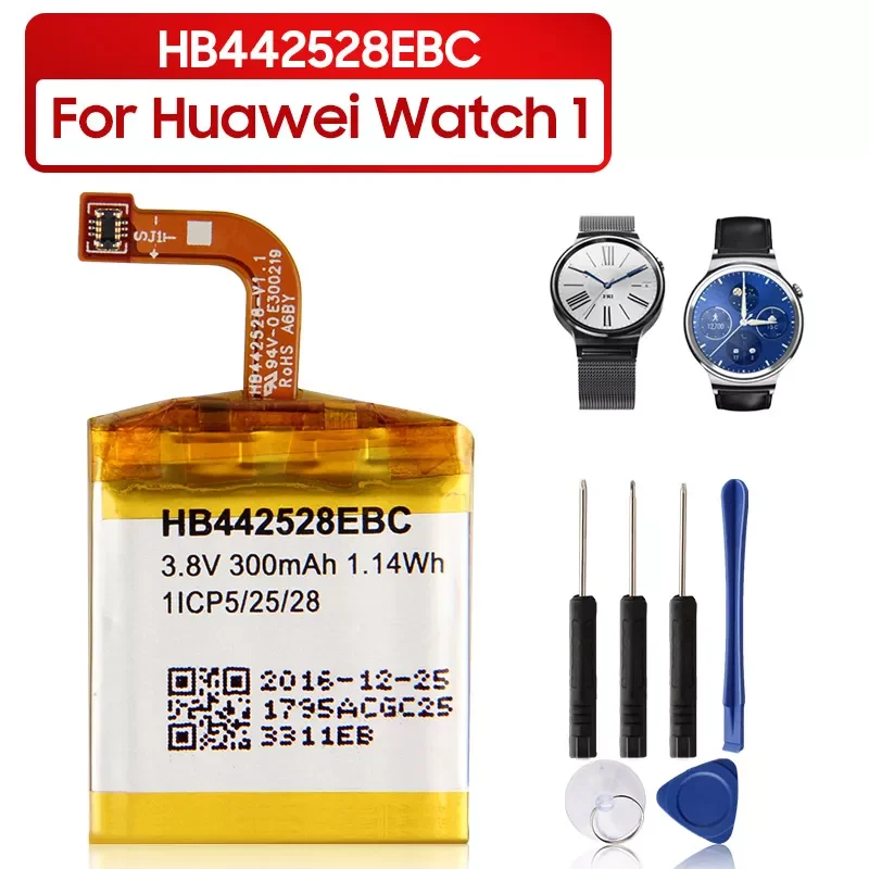 

NEW2022 Original Replacement Battery For Huawei Watch1 HB442528EBC Genuine Watch Battery 300mAh with Tools