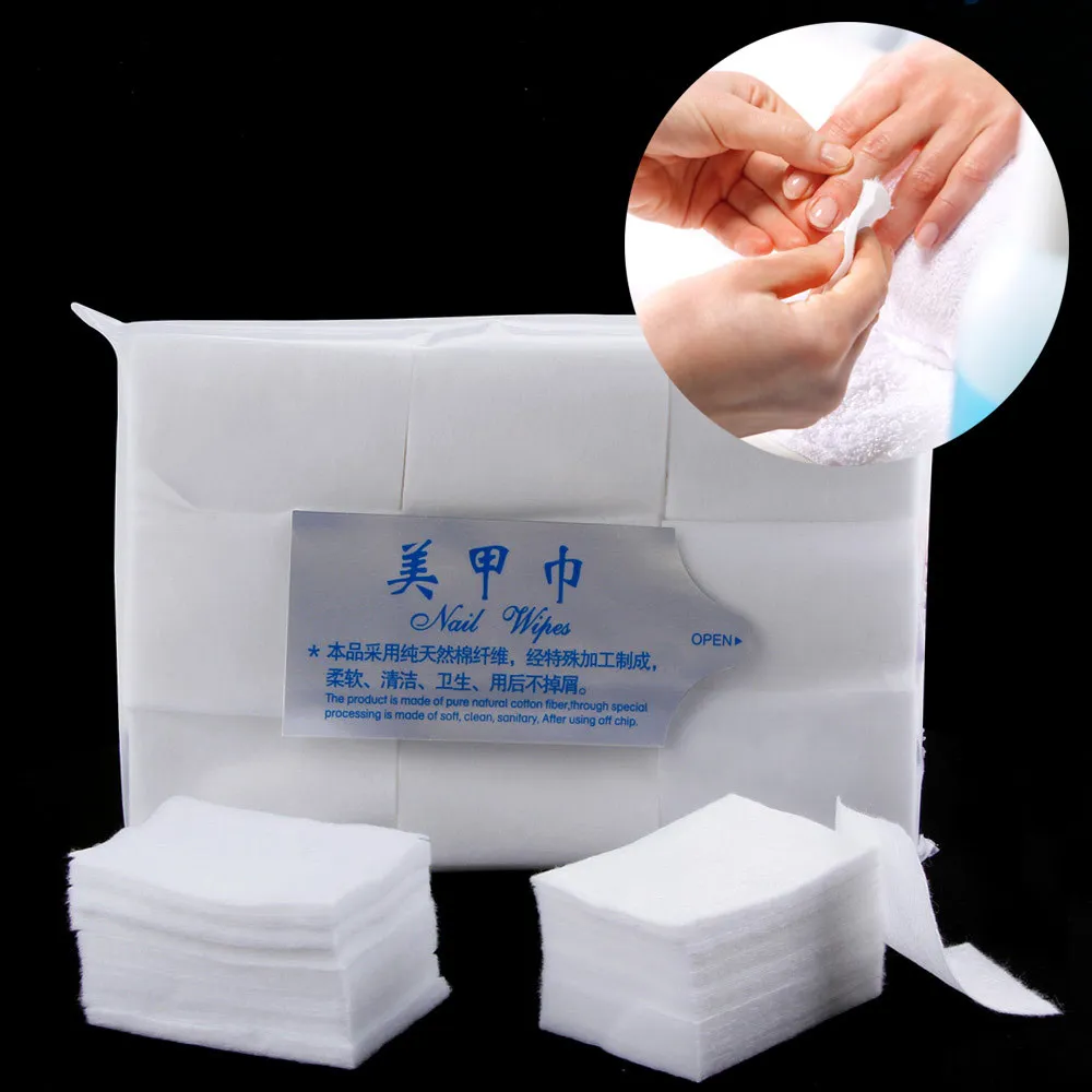 

1200PC/Lot Lint-Free Nails Napkins UV Gel Polish Remover Nail Wipes Bath Manicure Gel Wipe 100% Cotton Napkins Nail Art Tools