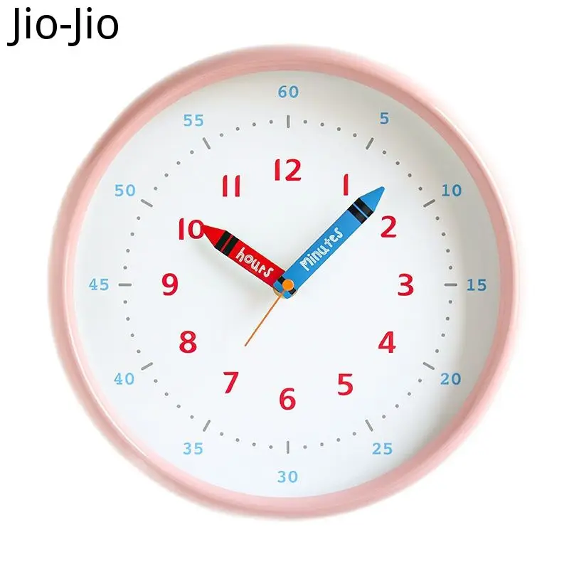 

Креативные детские настенные часы в скандинавском стиле, современный дизайн, металлические розовые бесшумные часы, настенные часы для гост...