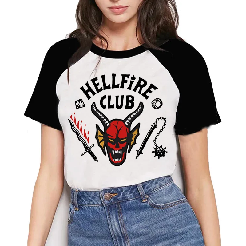 

Eddie Munson Season 4 T Shirt Women Hellfire Club Tshirt Funny 90s Female Graphic T-shirt Ullzang Upside Down Top Tees Shirt