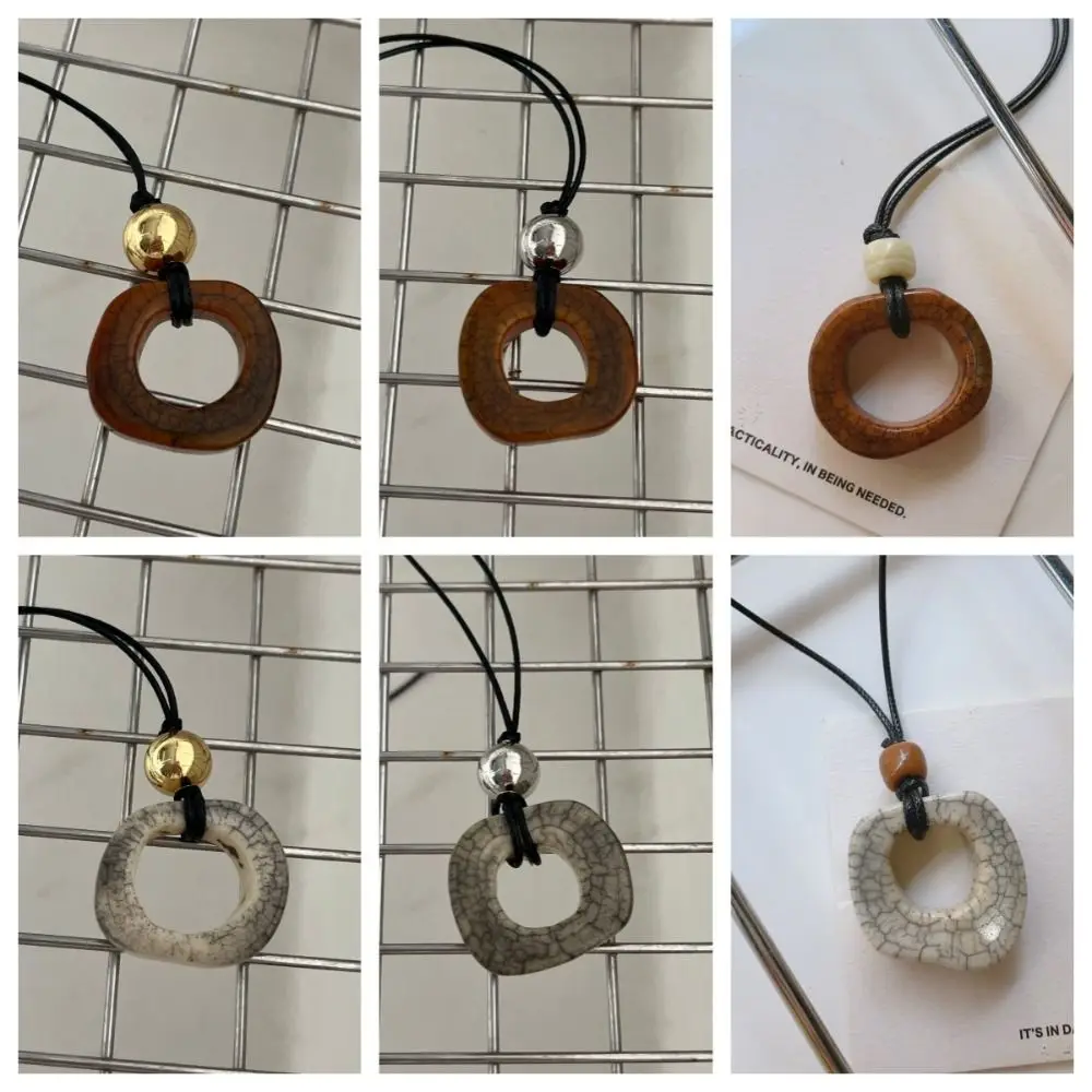 Модное ажурное ожерелье из натуральной верблюжьей кости квадратное в стиле бохо