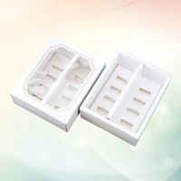 10pcs paper macarons box with clear window dessert containers muffin carriers for home dessert shop