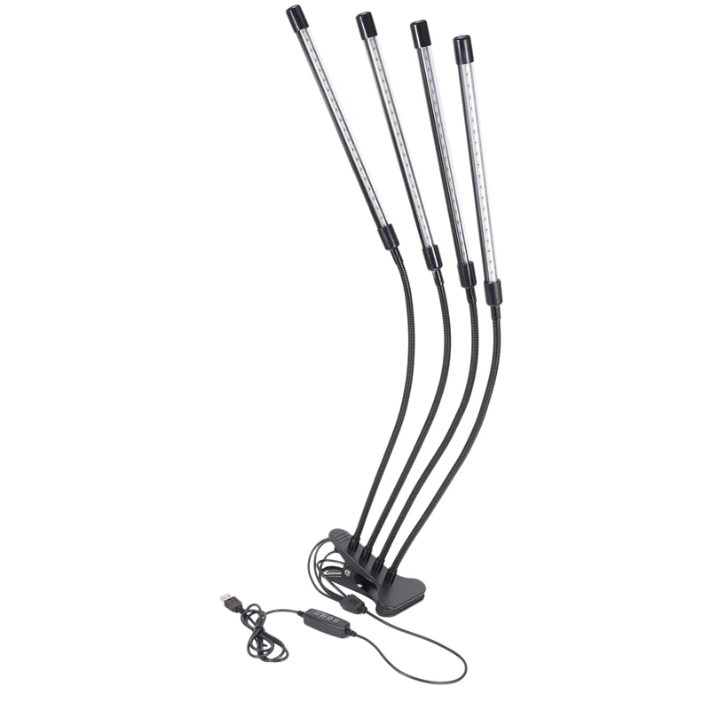 

Светильник ПА полного спектра для выращивания растений, 4-трубная настраиваемая лампа для комнатных растений, саженцев, суккулентов, 360 град...