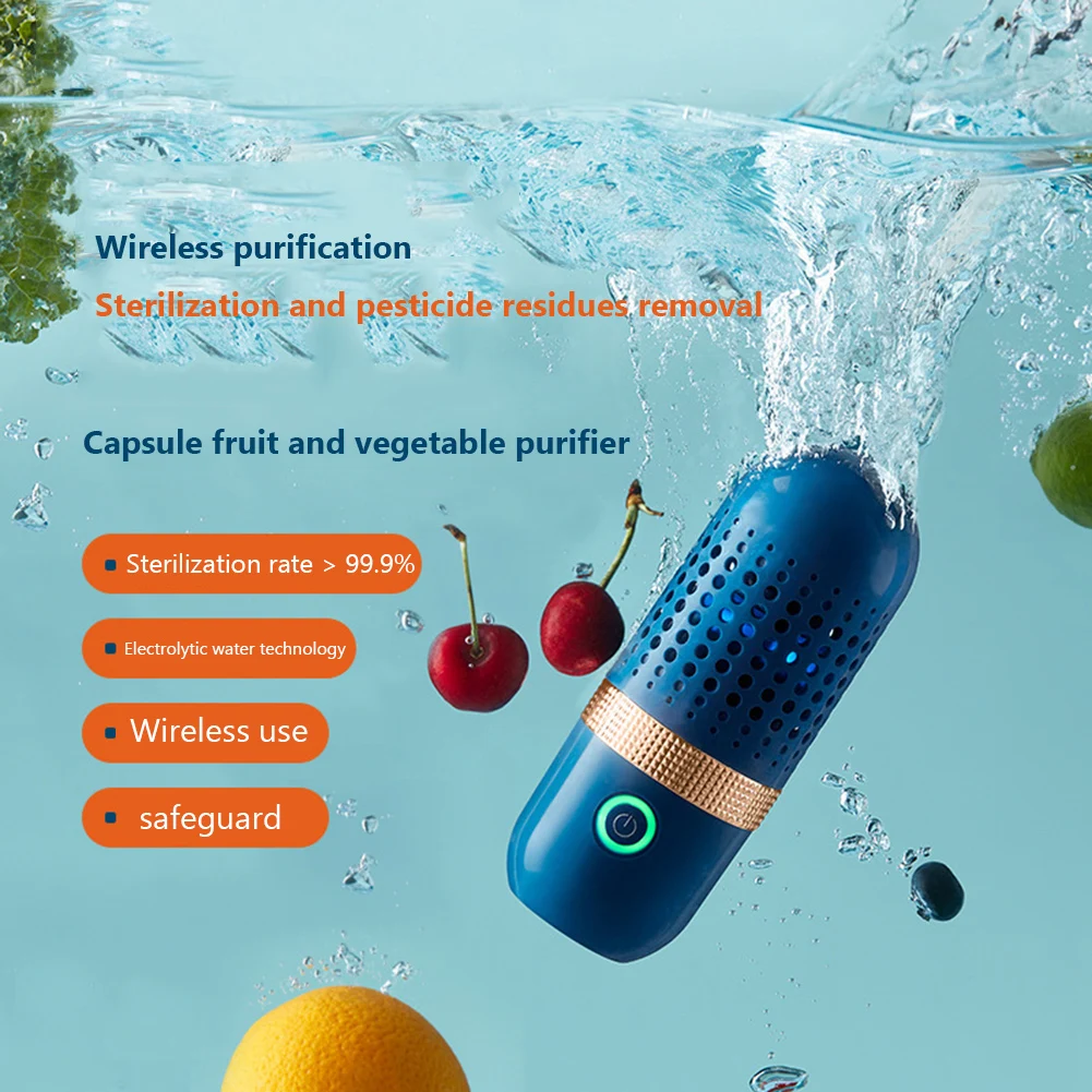 

Fruit Vegetable Washing Machine Portable Wirelss Disinfection Cleaner Remove Pesticide Dirt Sterilization Food Purifier