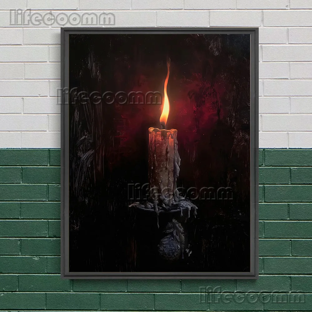 

Винтажная картина на холсте "Ужасная свеча и темный хрустальный шар ведьмы"