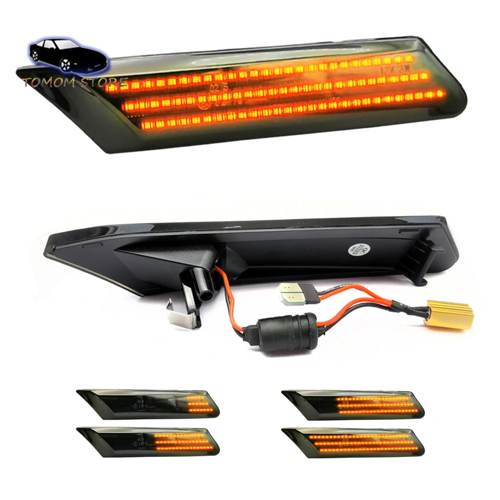

2Pcs Dynamic LED Side Marker Indicator Turn Signal Lights for Porsche Boxster 987 Spyder Cayman Sport 997 Carrera 911 GT2 Turbo