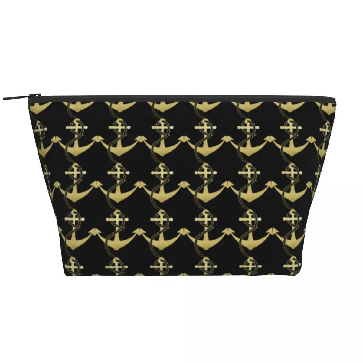 

Органайзер для хранения на молнии с морским рисунком золотого якоря, домашняя многофункциональная косметичка, женские косметички