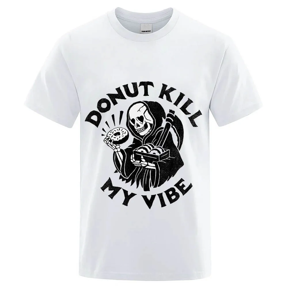 Мужская Футболка Оверсайз С Принтом Черепа В Стиле Уличного Тенниса Хип-хоп