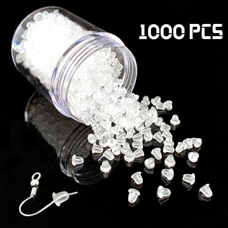 

500/1000 шт., силиконовые Заглушки для сережек-гвоздиков