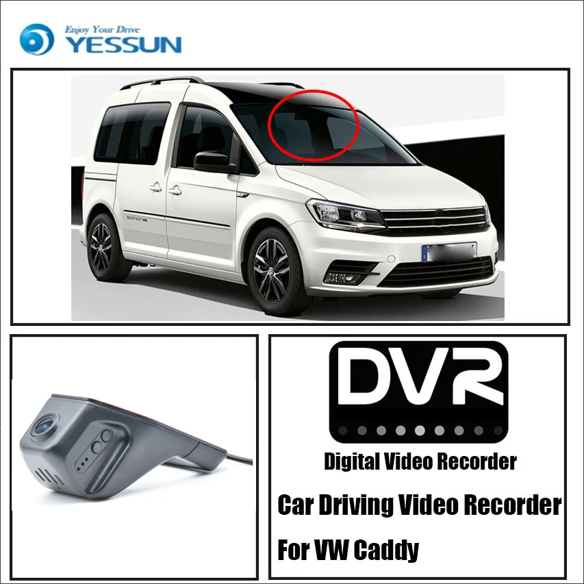 

YESSUN для Volkswagen Caddy Автомобильная фронтальная камера-для iPhone Android APP функция управления/DVR видеорегистратор для вождения