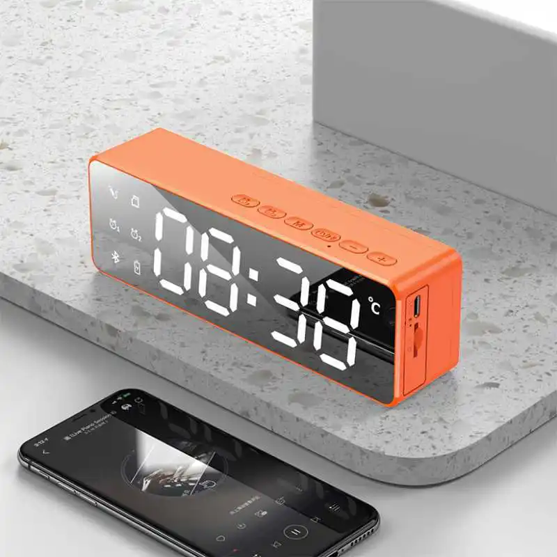 

B119 Wireless Bluetooth Speaker Alarm Clock Speaker Super Subwoofer Speaker Digital Clock Mirror The Alarm Clock Free shiping