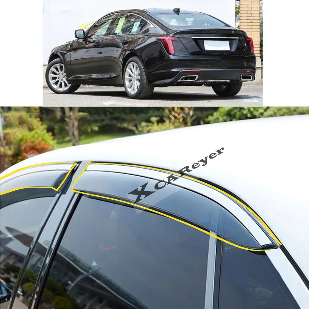 

For Cadillac CT5 2019 2020 2021 2022 Car Body Styling Sticker Plastic Window Glass Wind Visor Rain/Sun Guard Vent Parts