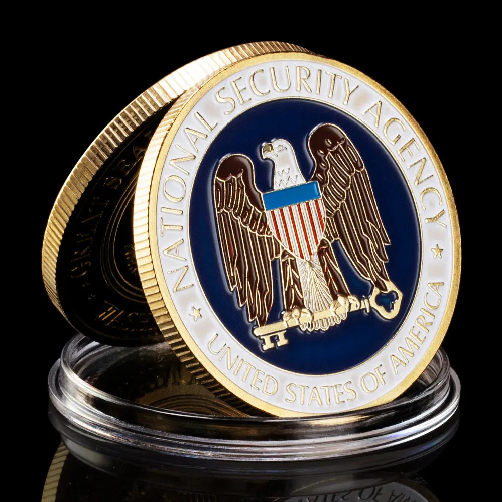 

US Nation Security Agency Souvenir Gold Plated Coin Great Seal of The US Commemorative Coin Eagle Pattern Collectible Coin