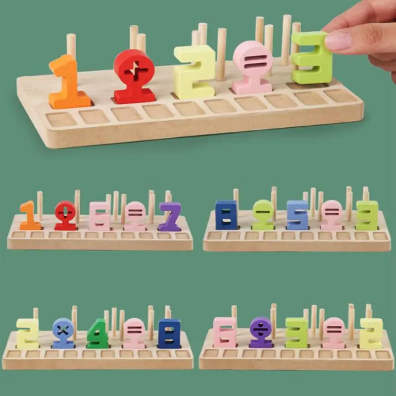 Деревянный сортировщик форм головоломка с номером игрушки для подсчета малышей