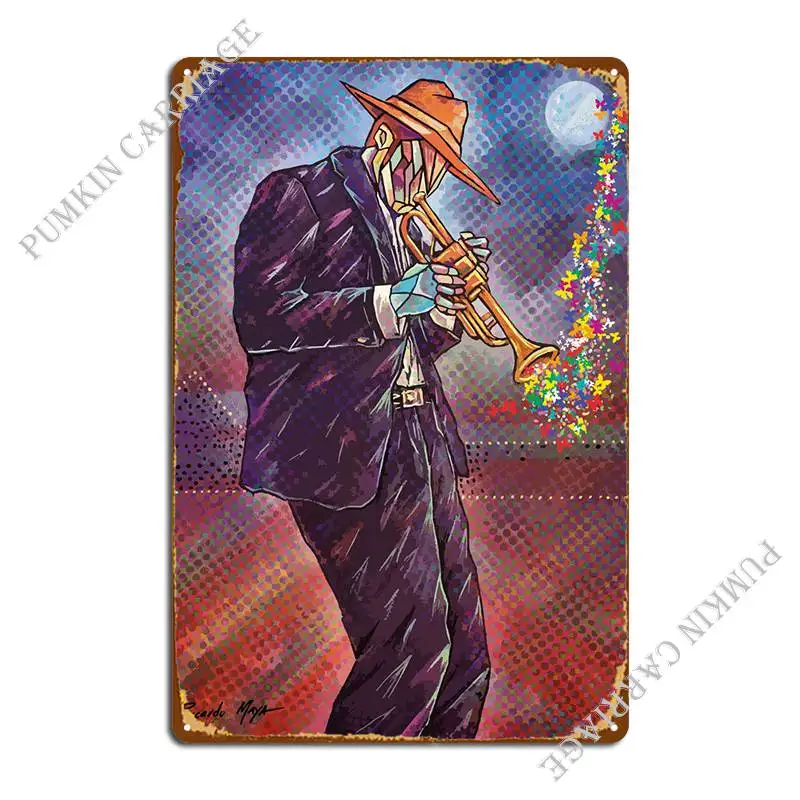

Jazz Street Trumpet Metal Plaque Poster Decoration Cinema Custom Wall Decor Tin Sign Poster