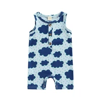 0 18m baby boys girls jumpsuit toddlers infant sleeveless crew neck cloud print romper summer lovely clothing