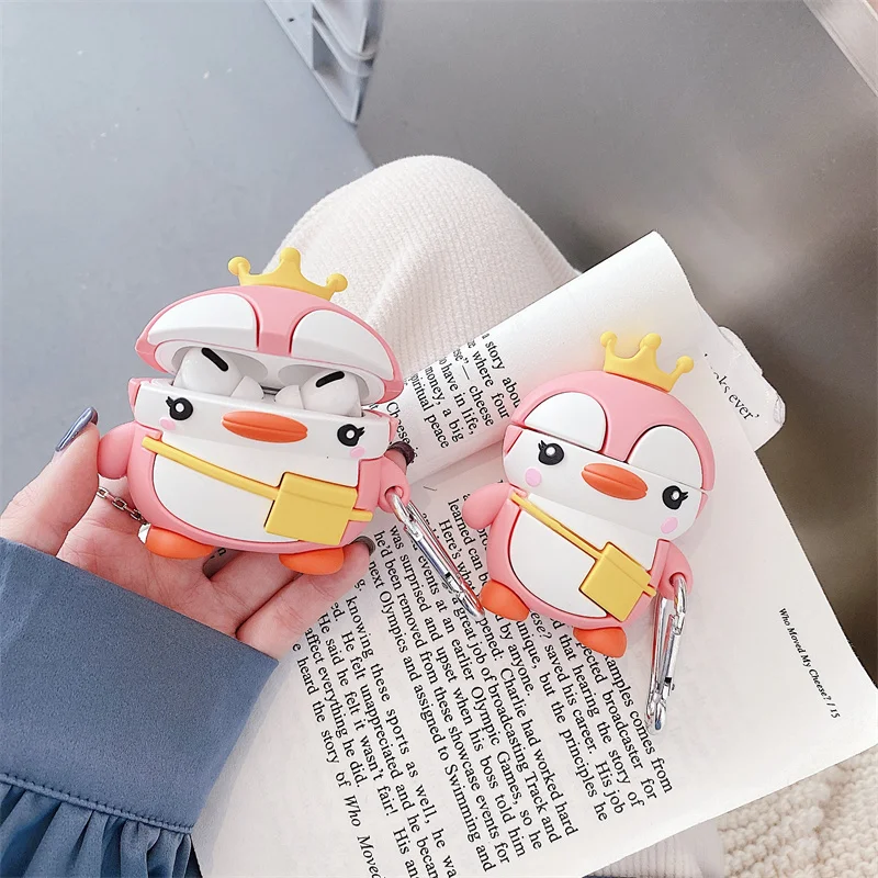 

3D чехол Императорский Пингвин для планшетов Airpods Pro 1 2, силиконовый мягкий чехол для наушников Apple Airpods 2, чехол
