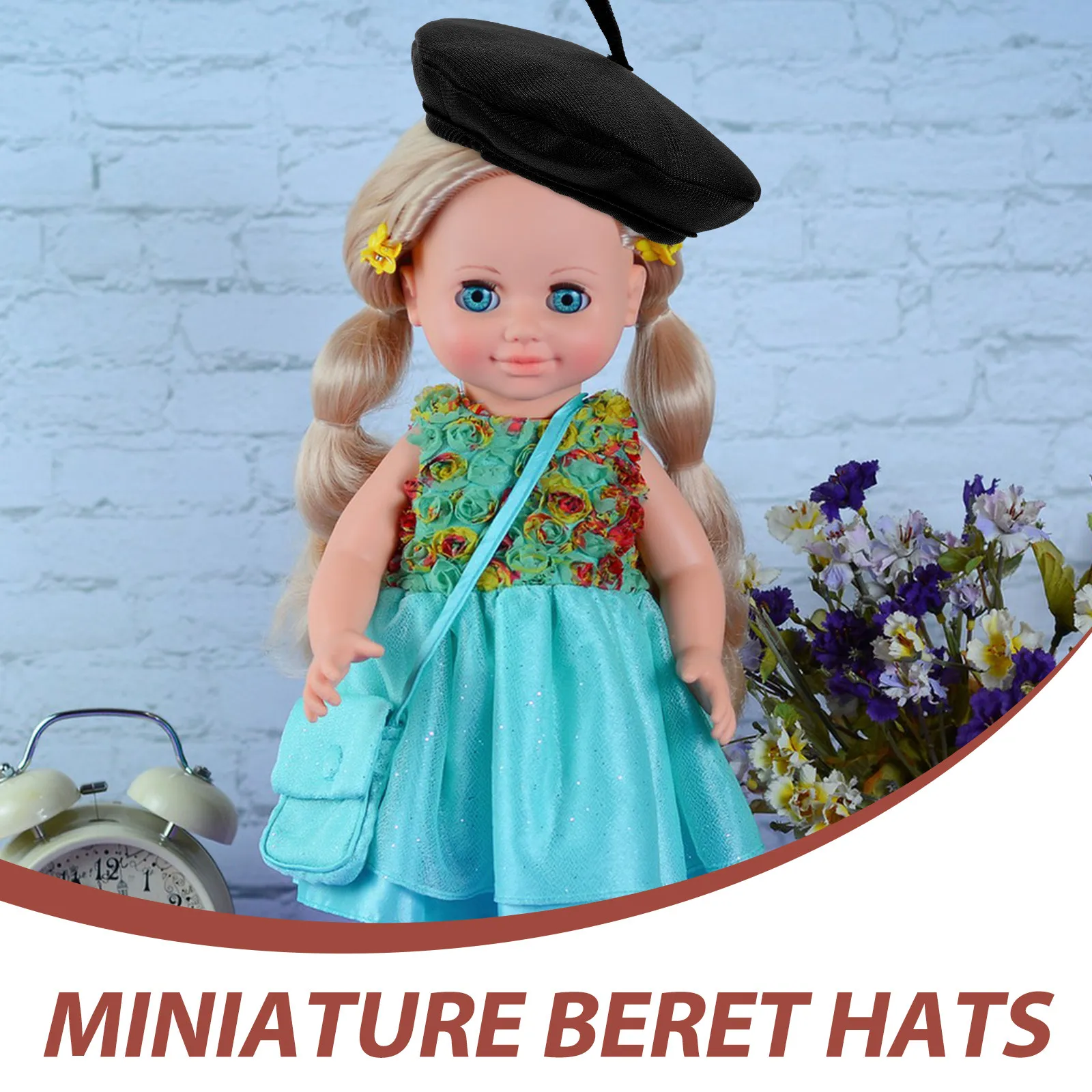 Фото Мини-шляпка-берет из износостойкой ткани, легкая, компактная, миниатюрная, для поделок, украшения вечеринок, реквизита для фотосъемки №5