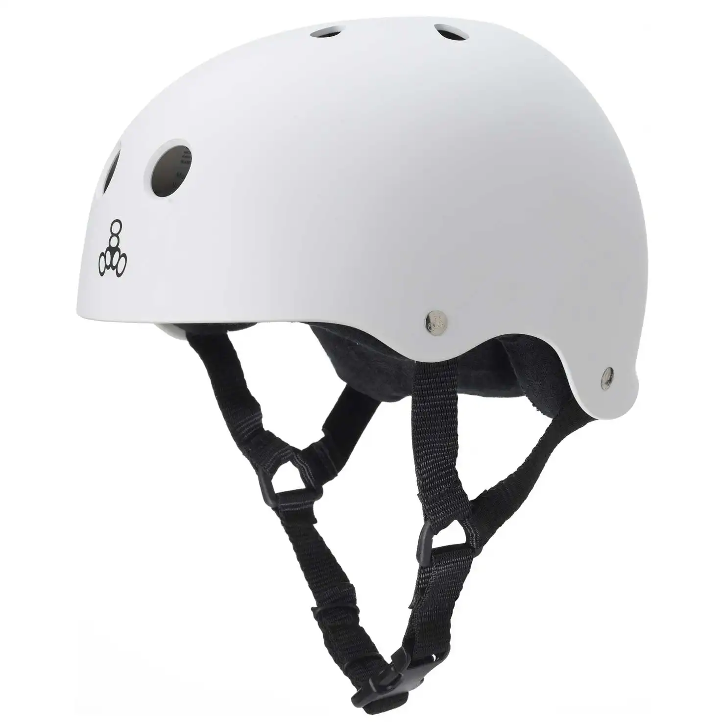 

Triple 8 Skater Hardened Skate Helmet w/ Sweatsaver Liner, White Rubber - Large