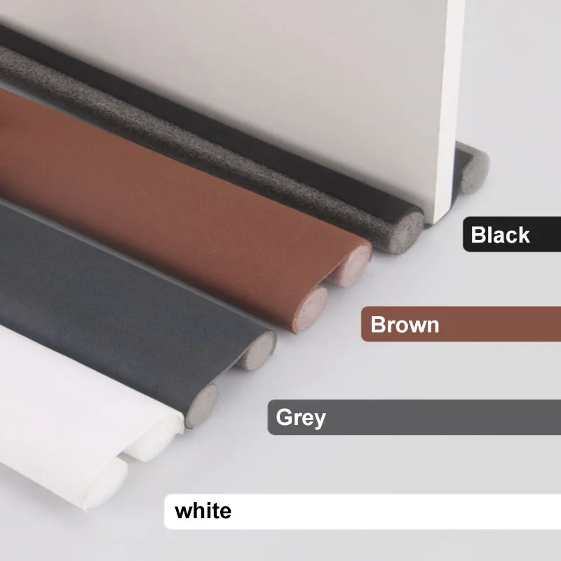 1pc Door Bottoom Seal Strip Guard Double Dustproof Soundproof Stopper Under Door Weatherstrip With Brown/Black/Grey/White Colors