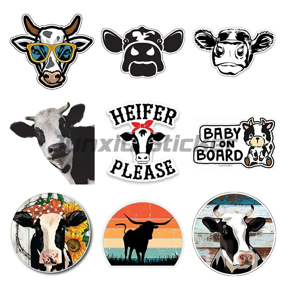Виниловая наклейка с изображением коровы на окно автомобиля наклейки для