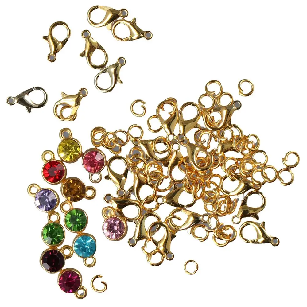 

gold, silver Birthstone Charms Round Beads alloy Charms Earring Making Earring Accessory Jewelry accessories