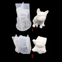 silicone mold for crystal epoxy resin plaster lucky cat aromatherapy bulldog plaster making moulds diy handmade resin crafts 1pc