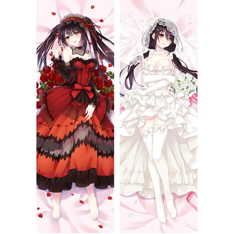 60x180cm Japanese Anime DATE A LIVE Tokisaki Kurumi Dakimakura Otaku Male Cushion Cover Peachskin Fullbody Throw Pillow Case |