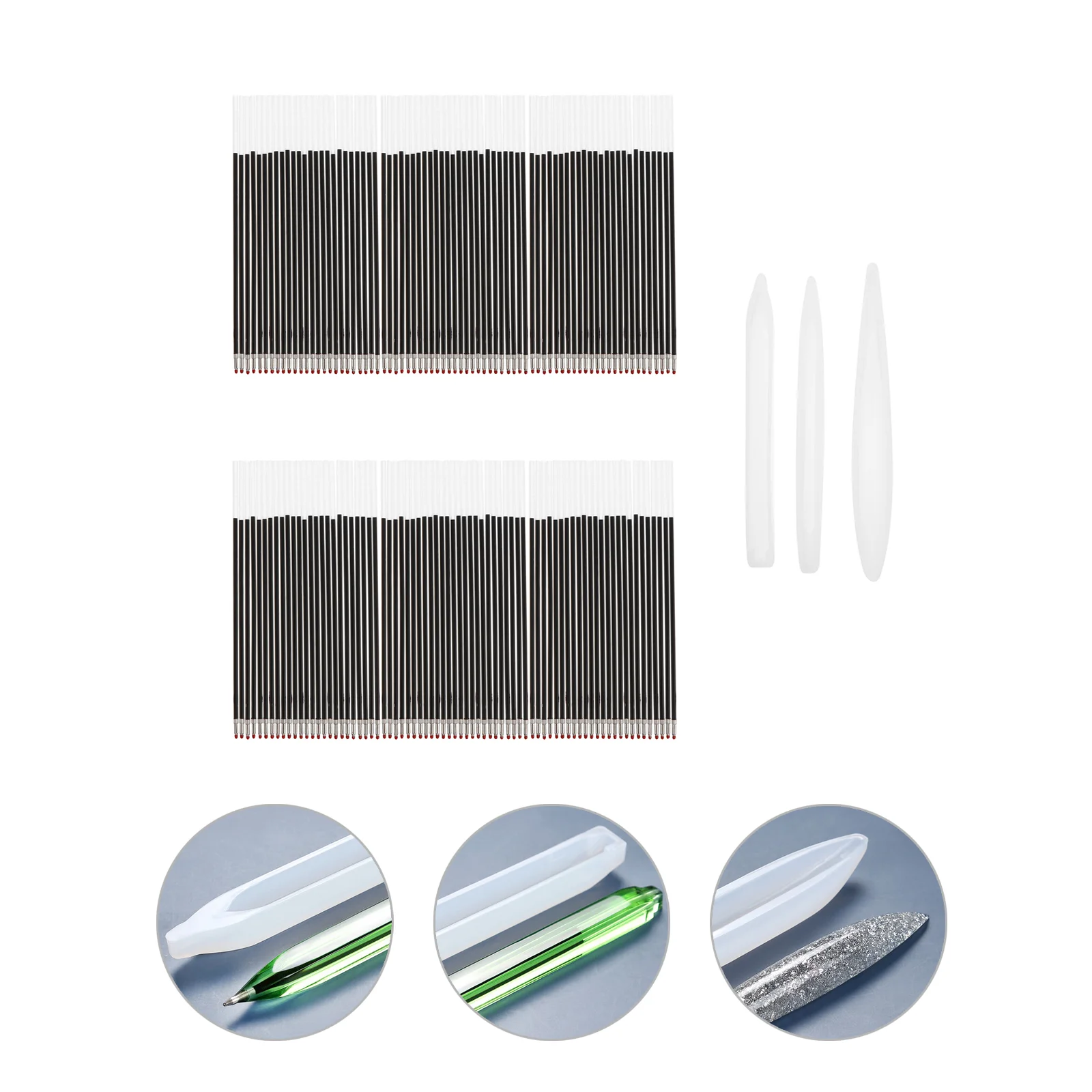 

3pcs Silicone Ballpoint Molds Epoxy Casting Mold with 50 Ballpoint Refill Pens