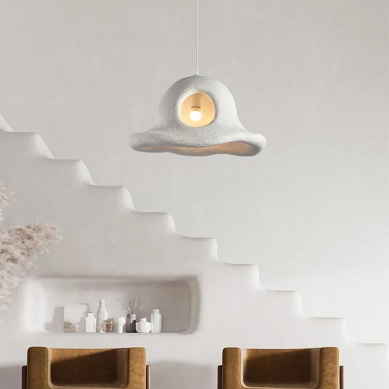 

Подвесная светодиодная художественная люстра, комнатный декор в скандинавском стиле, минималистичный Wabi Sabi Wind E27, столовая, лофт, спальня, домашние подвесные светильники