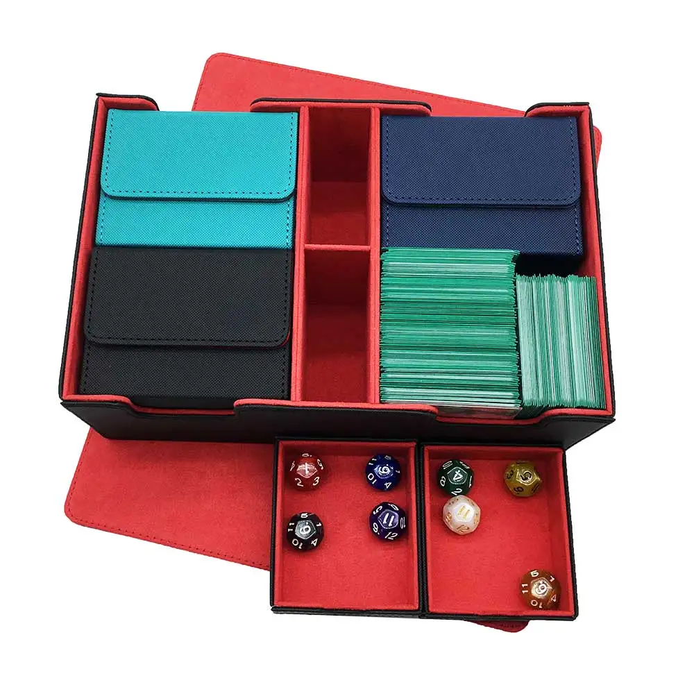 NEW Style Card Box Mtg Pokemon Yugioh TCG Deck Case and Dice Collector Container 400+ with 4 Small boxes