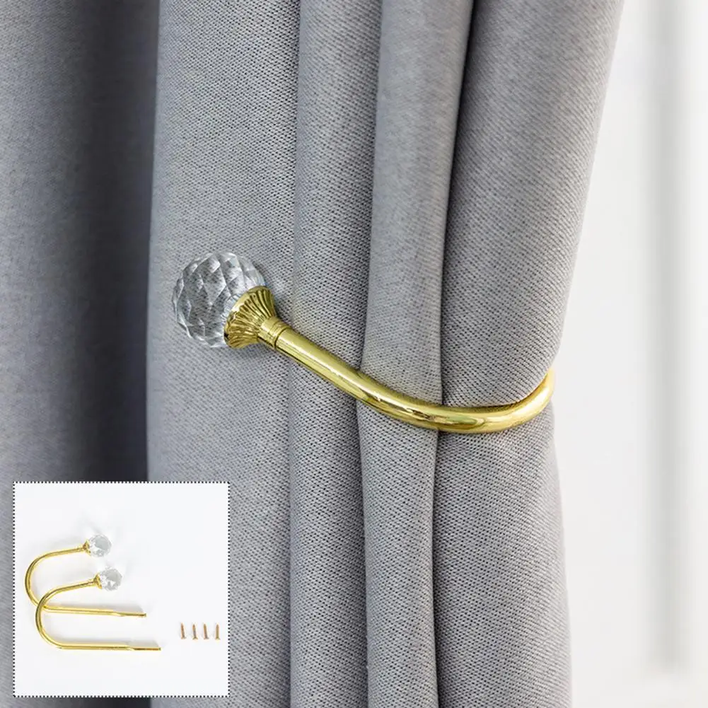 

Practical Curtain Holders Simple Easy to Install Wall Mounted Curtain U Shaped Hook Curtain Tiebacks Curtain Buckles 1 Set