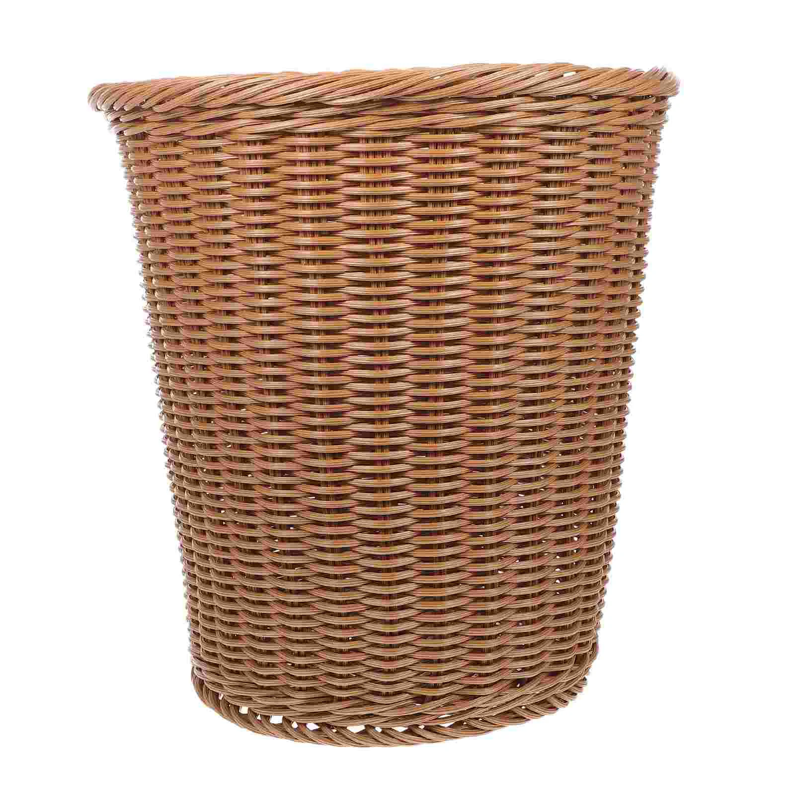 

Trash Can Basket Rattan Woven Bin Waste Garbage Container Wicker Pot Flower Rubbish Seagrass Hyacinth Water Storage Laundry
