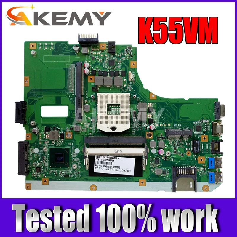 

For ASUS K55VM K55VJ K55V R500V REV.2.0/2.1/2.2/2.3 GT630M/GT635/2G laptop motherboard tested 100% work original mainboard