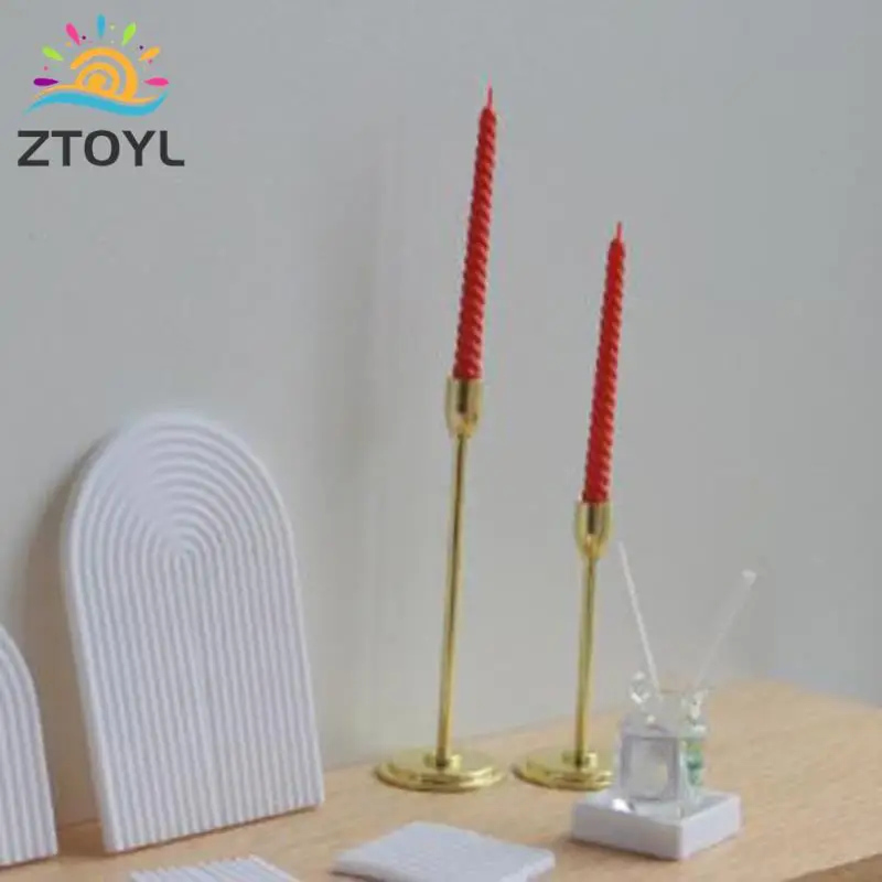1:6 1:12 Dollhouse Miniture Single Candlestick Candle Sconce